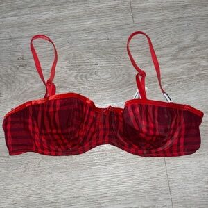 NWT!PINK Victoria's Secret Red Plaid Bra